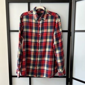 [M] Massimo Dutti Men’s Red, Blue & Green, Button Down Dress Shirt
